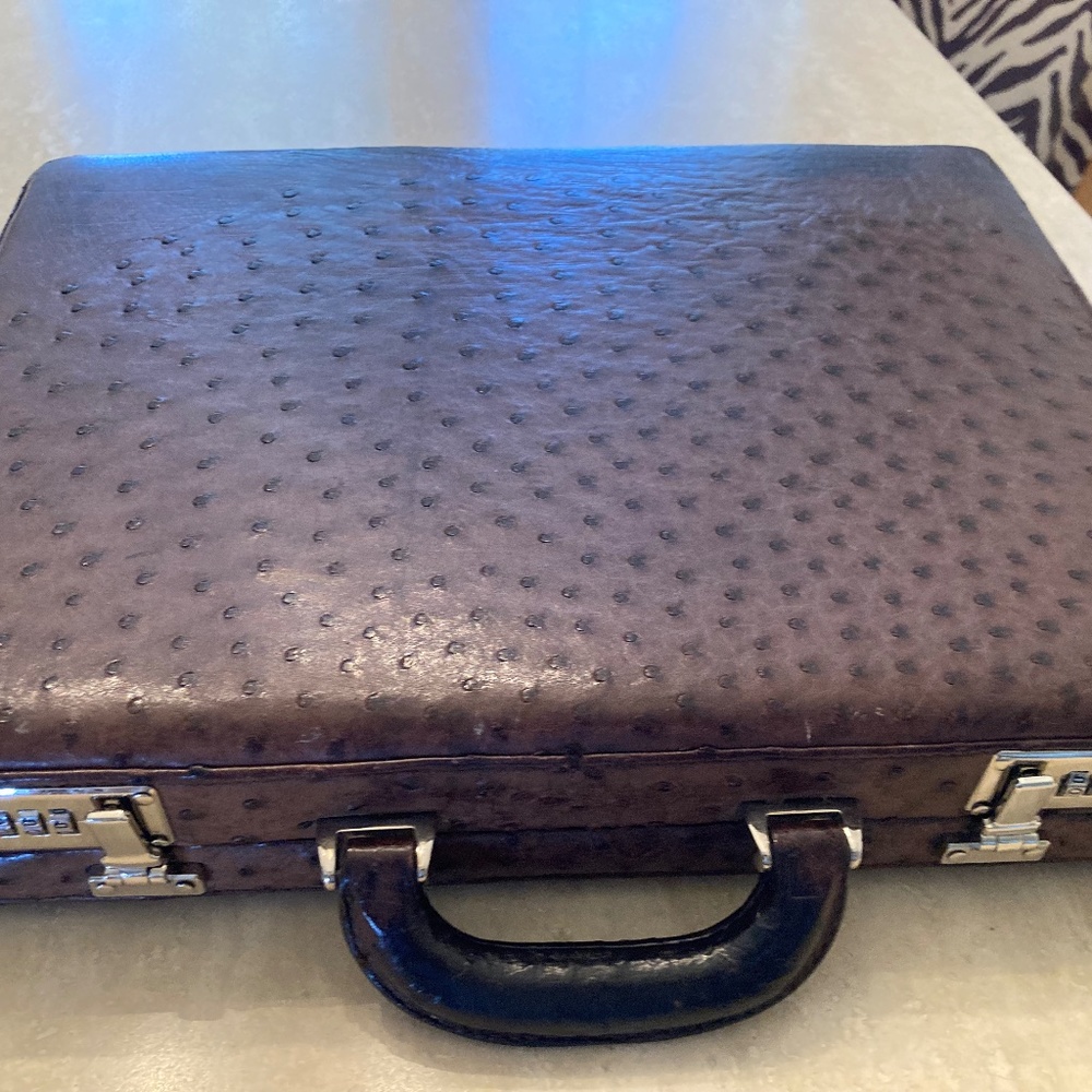 Vintage ostrich skin Cole Haan briefcase.